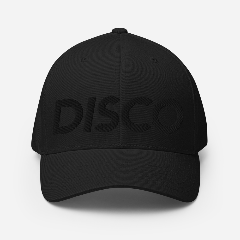 »BIG BLACK DISCO« | 3D Puff Black Embroidery – Black Closed-Back Structured Cap