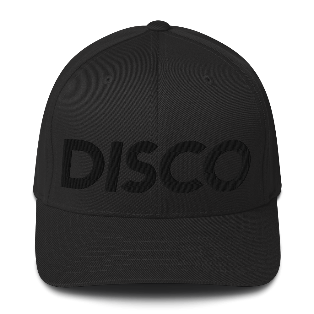 »BIG BLACK DISCO« | 3D Puff Black Embroidery – Black Closed-Back Structured Cap