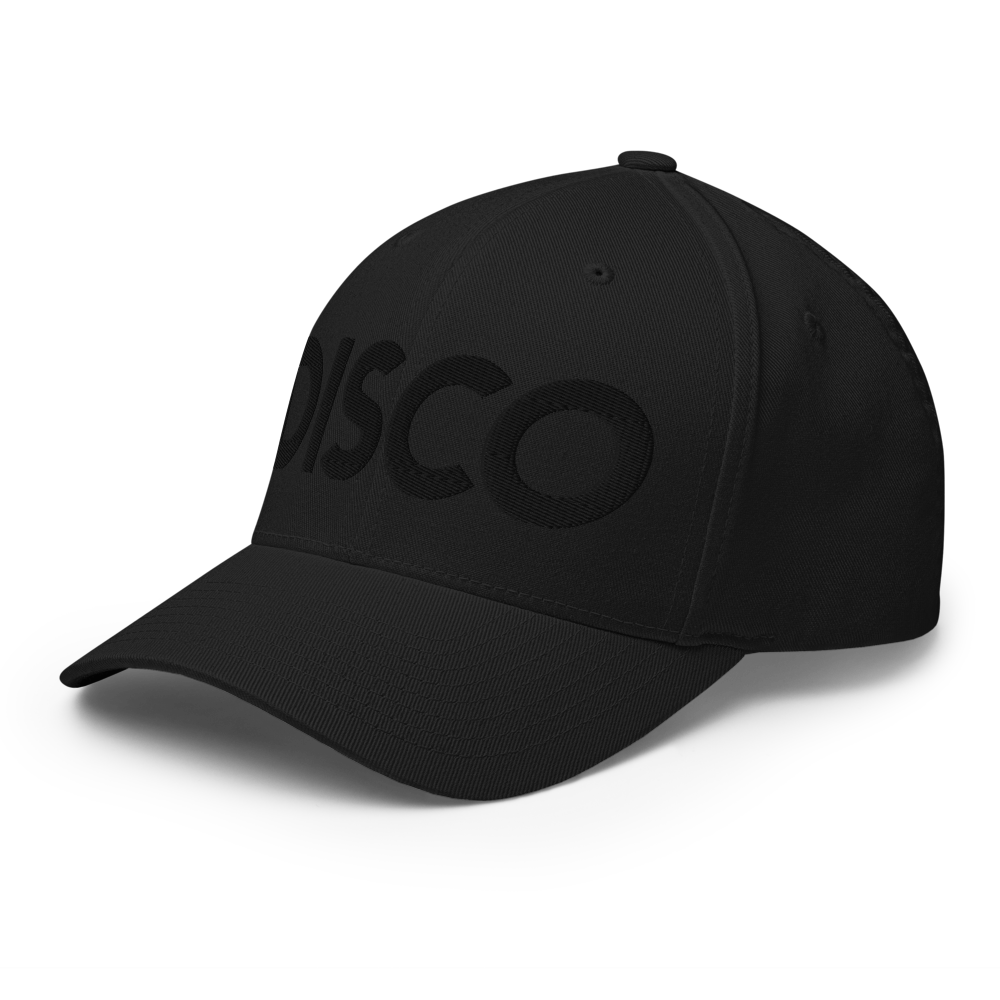 »BIG BLACK DISCO« | 3D Puff Black Embroidery – Black Closed-Back Structured Cap