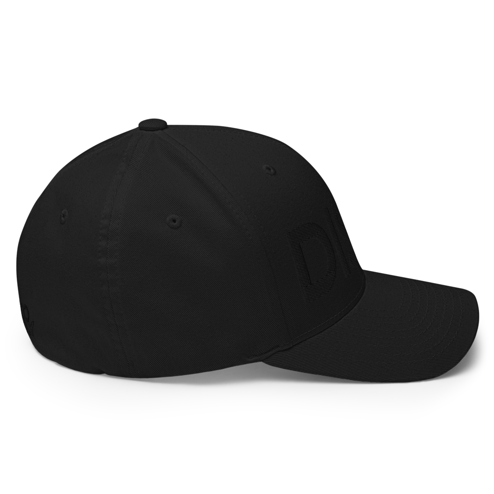 »BIG BLACK DISCO« | 3D Puff Black Embroidery – Black Closed-Back Structured Cap