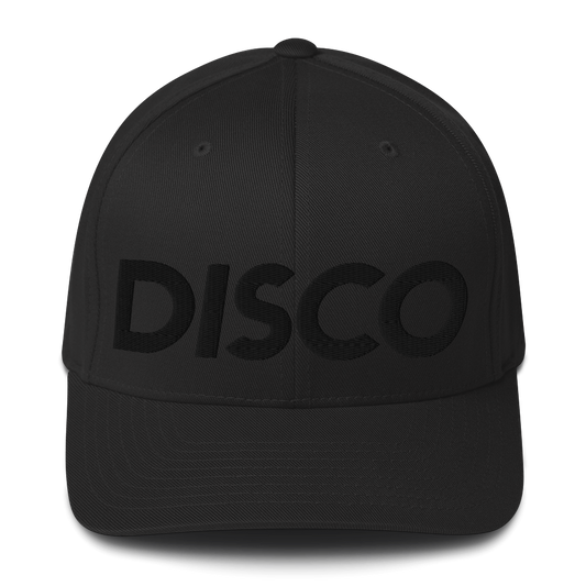 »BIG BLACK DISCO« | 3D Puff Black Embroidery – Black Closed-Back Structured Cap